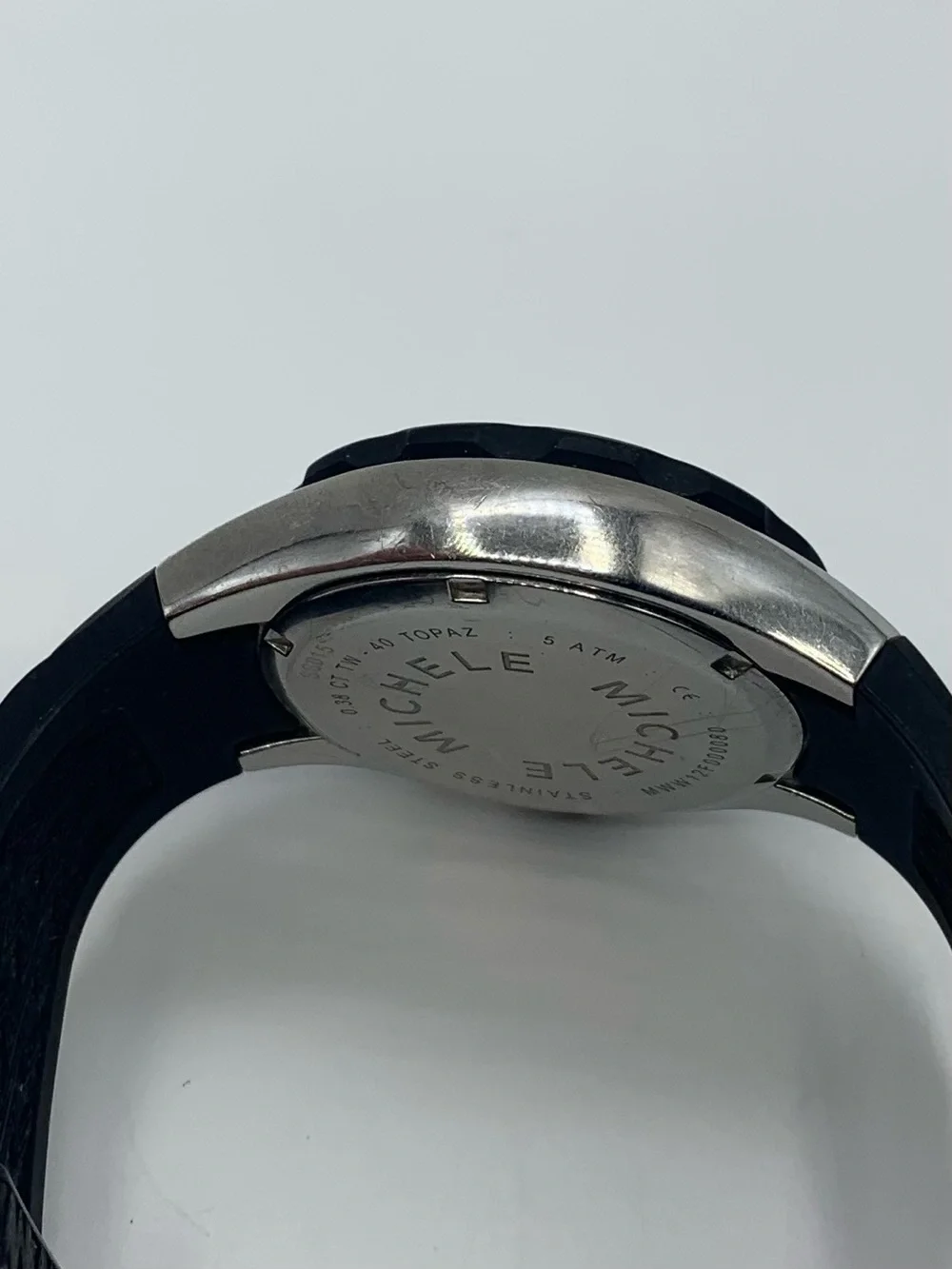 Tahitian Topaz Multi-Stone Chronograph Watch in Black and Silver
